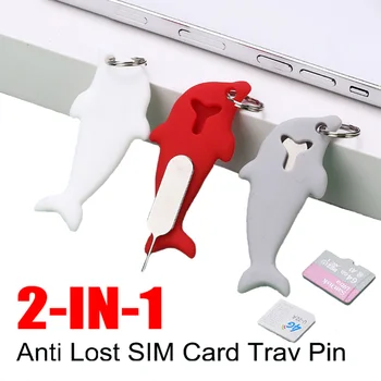  Многофункциональная Противоотерянная Булавка для SIM-карты для iPhone 14 Huawei Samsung Xiaomi Redmi, Булавка для извлечения Лотка для SIM-карты с брелоком для ключей