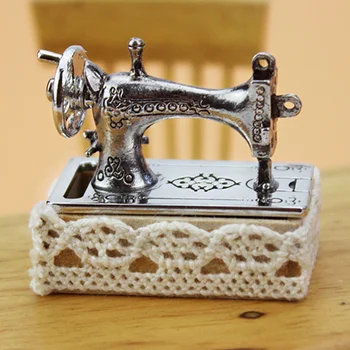  Миниатюрный орнамент для винтажной швейной машинки для украшения аксессуаров (серебристый)