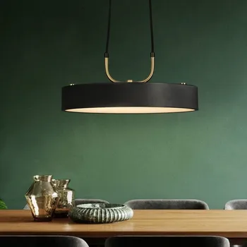  Черный подвесной светильник минималистичный светодиодный подвесной потолочный светильник в скандинавском стиле, цилиндрический современный для кафе-бара, кухонный светильник, подвесной