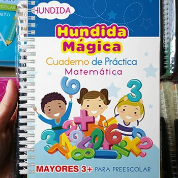  Испанские волшебные книги, обучающие буквы в рабочей тетради для детей, Многоразовые тетради для детей, испанские письмена Монтессори