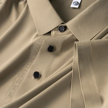  Мужская Летняя рубашка поло IceSilk с короткими рукавами 4XL-M/Мужские Облегающие Модные Высококачественные однотонные рубашки поло Homme, футболки
