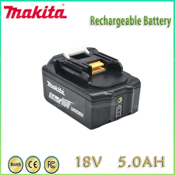  Makita 100% Оригинальный Аккумулятор Для Электроинструмента 18V 5000MAH со Светодиодной литий-ионной Заменой LXT400 BL1860B BL1860 BL1850