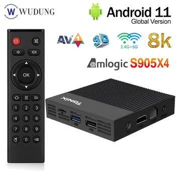  HD Беспроводной Smart TV Box Android 11 2,4G 5G Wifi телеприставка Amlogic S905X4 H.265 100M Медиаплееры TANIX X4 4K BT4.2 TV BOX