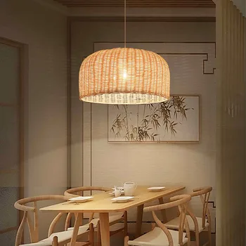  Подвесной светильник из ротанга в китайском стиле в стиле Ретро, подвесной светильник для кухни ресторана, украшения бара отеля, светодиодные люстры