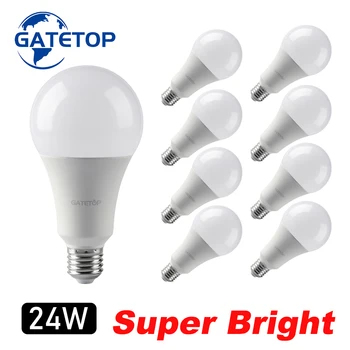  Супер Яркая светодиодная лампа Высокой Мощности A80 110V 220V E27 B22 20W 24W Эффективность Без строба Подходит для домашнего освещения торгового центра