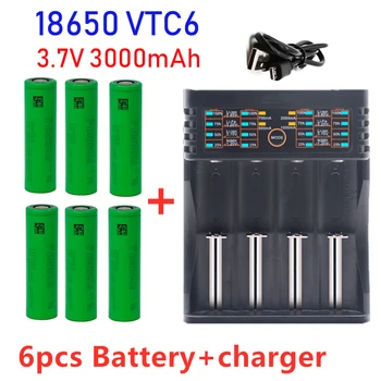  100% neueOriginal 3,7V3000 mAh Li ionen18650 batterie fürSONY US18650 vtc6 3000mah 18650 batterie 3,7 V+1 stücke USB ladegerät