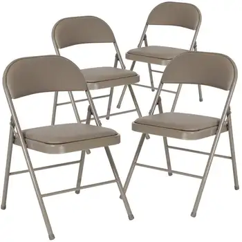  Комплект складного стула из винила серии HERCULES с двойным креплением серого цвета