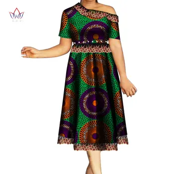  Африканская Традиционная Одежда для Женщин из Хлопчатобумажной ткани Пачврок Женское Платье Дашики Плюс Размер Сексуальное Вечернее Платье WY436