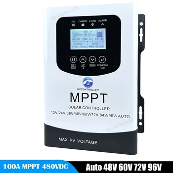  MPPT 100A Контроллер Заряда Солнечной Батареи Автоматический 48V 60V 72V 96V 480VDC Солнечная Панель Для Lifepo4 Литий Свинцово Кислотный ГЕЛЬ