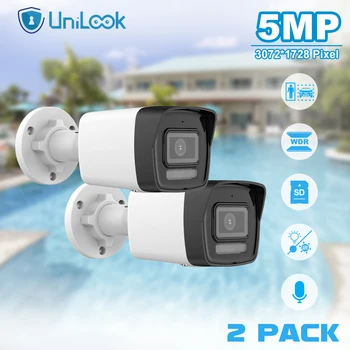  Unilook 5MP Обнаружение движения 2,0 Фиксированная Сетевая камера с Пулей Наружная ИК 30 м SD-карта H.265 Одностороннее Аудио IP67 POE IP-камера