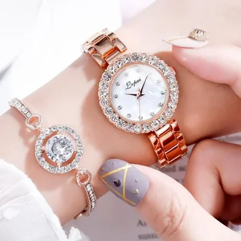  Брендовые Роскошные часы-браслет, набор для женщин, Модный Геометрический браслет, кварцевые часы, Женские наручные часы Zegarek Damski