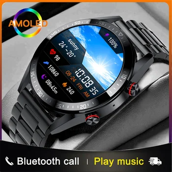  2023 Новые Мужские смарт-часы, всегда отображающие время, Bluetooth-вызов, спортивная музыка, Карта памяти 4 ГБ, Умные часы для Samsung Android ios