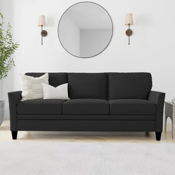 Классический современный диван Auden на 3 места, черный / серый