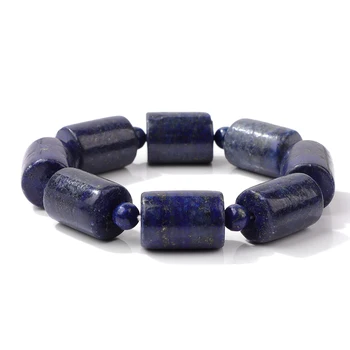 Мужской браслет из Лазурита Бусины Цилиндрической формы Браслеты Для Женщин Браслеты из натурального камня Ручной работы Yoga Brave Energy Ювелирные Изделия
