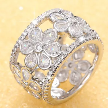  Huitan Новые Роскошные женские кольца, современный модный дизайн, Обручальные кольца, Выдалбливают Кольца для пальцев со сверкающими CZ 2023, модные ювелирные изделия