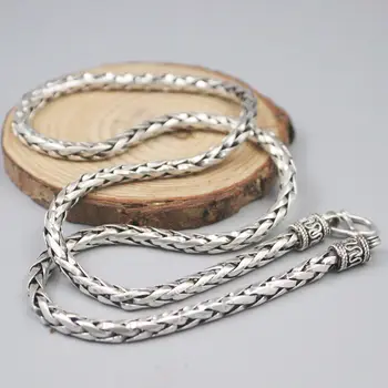 Ожерелье из чистого серебра 925 пробы с 5 мм пшеничной цепочкой 21,6 дюйма L