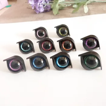  20 компл./лот, пластиковые прозрачные игрушечные глазки круглой формы 16 мм + блестящие нетканые материалы + жесткая шайба + черное веко-вариант цвета