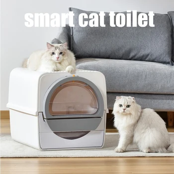  Полуавтоматический ящик для кошачьего туалета, Таз Ручной работы, Полностью закрытый Дезодорант, Супер Брызгозащищенный Лоток для туалетного мусора, мебель для домашних животных