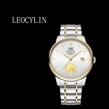  LEOCYLIN Shanghai оригинальные Автоматические механические парные часы сапфировые модные простые наручные часы из золота 999 пробы Relogio Masculino