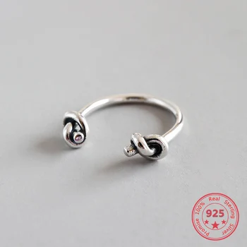  2019 Новый Оригинальный узел из стерлингового серебра 925 пробы, открытые кольца Для женщин, Персонализированные ювелирные изделия из стерлингового серебра для девочек