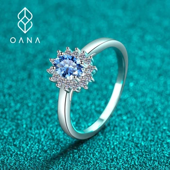  Кольцо из стерлингового серебра OANA 925 пробы, женское сокровище, яйцо голубя, муассанитовое кольцо Pt950, ювелирные изделия