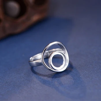  Заготовка для кольца (круглая заготовка 8x8 мм), Регулируемая заготовка для кольца, долговечное кольцо из белого золота с покрытием из серебра 925 пробы, основание R814B