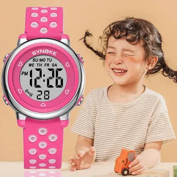  SYNOKE Детские Часы 5bar Водонепроницаемые Светящиеся Многофункциональные Спортивные Наручные Часы Для Мальчиков И Девочек, Детские Студенческие Часы, Цифровые Часы
