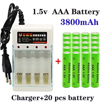  Batterie alcaline rechargeable Original 100%  pour télécommande, jouet, alarme de fumée avec chargeur 1.5V AAA 3800 mAh