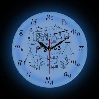  Физические элементы Светящиеся Настенные часы Для лабораторных работ Уравнения Математика Ученый Домашний декор Ночник Часы Подарок Физику