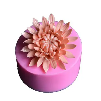  3D Форма для изготовления силиконового мыла с цветком хризантемы Большого размера для изготовления торта с помадкой 