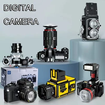  Креативная ретро цифровая камера, строительные блоки, Эмулируемый Видеомагнитофон, модель Polaroid, Сборка Мини-Кирпичей, игрушки для детских подарков