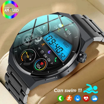  2023 NFC Смарт-Часы Мужские GT3 Pro AMOLED 390 *390 HD Экран Частота сердечных сокращений Bluetooth Вызов IP68 Водонепроницаемые Спортивные Смарт-часы Для Huawei
