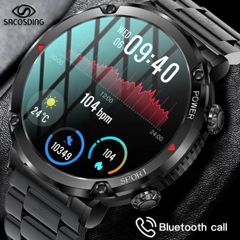  Новые Умные часы Мужские Военные Спортивные Умные часы на открытом воздухе Мужские Часы с Bluetooth-звонком 1,6-дюймовый аккумулятор емкостью 600 мАч IP68 Водонепроницаемые Часы