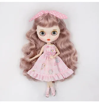  Одежда для куклы BJD Подходит для с Blythes 1/6 Размера, милое мультяшное розовое платье с принтом, аксессуары для куклы
