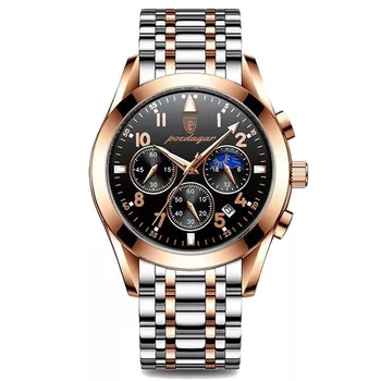  Мужские кварцевые часы POEDAGAR Класса Люкс, деловой ремешок из нержавеющей стали, Спортивный хронограф, мужские наручные часы, Водонепроницаемые, светящиеся Reloj