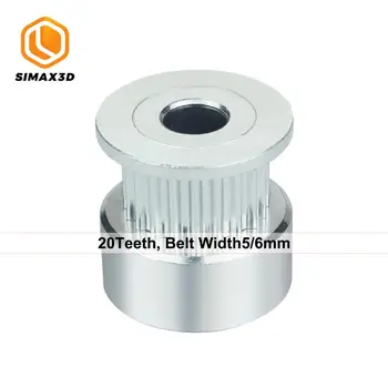  SIMAX3D 1 шт./лот, запчасти для 3D-принтера, шкив ГРМ, 20 зубьев, диаметр алюминия 6 мм, подходит для GT2, ширина ремня 6 мм, комплекты Аксессуаров для 3D-принтера