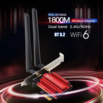  WIFI 6 1800 Мбит/с PCIe Беспроводной сетевой адаптер Двухдиапазонный 2,4 G / 5 ГГц 802.11AX Bluetooth-совместимая карта 5,2 Wi-Fi для ПК Win 10 11