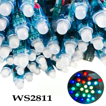  50 шт. WS2811 Полноцветный светодиодный пиксельный световой модуль RGB Цветной Цифровой светодиодный Рождественский светильник SP110E, светодиодный контроллер, Источник питания 5 В 12 В
