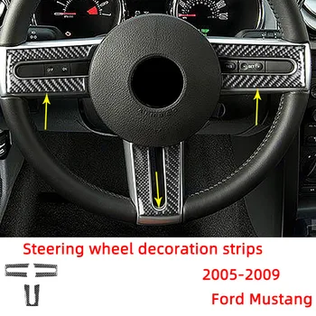  Декоративные наклейки из углеродного волокна для отделки рулевого колеса Ford Mustang 2005-2009, Аксессуары для ремонта салона автомобиля