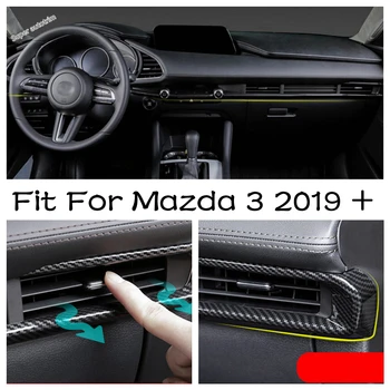  Lapetus Крышка защитной панели центрального прибора управления, отделка крышки кондиционера, подходит для Mazda 3 2019-2022, красные аксессуары для интерьера