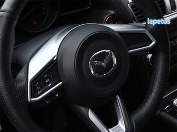  Накладка на рулевое колесо Lapetus, декоративная рамка, отделка ABS, подходит для Mazda CX-9 CX9 2017 2018 2019 2020, Матовый/из углеродного волокна Вид
