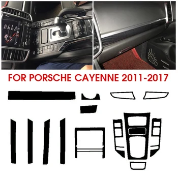  Пленка для наклейки интерьера автомобиля, Пленка для центрального управления, Модифицированная Пленка для отделки интерьера автомобиля из углеродного волокна для Porsche Cayenne Palamera