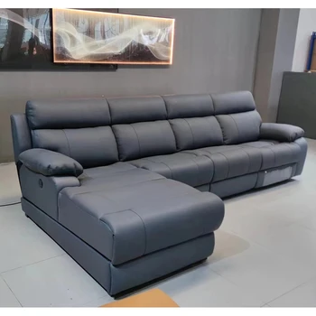  Максимальный комфорт: Комплект диванов MANBAS из итальянской кожи с электроприводом, с электроприводом и дополнительными опциями, угловой театральный диван L-образной формы
