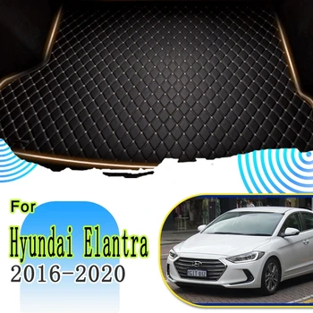  Автомобильный Коврик Для Hyundai i35 Elantra Avante AD 2016 ~ 2020 Кожаный Коврик Для багажника Автомобиля Accesorios Coche Коврик Для Хранения Багажника Автомобиля Автомобильные Аксессуары