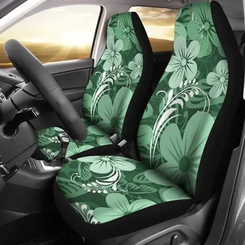  Пара чехлов для автомобильных сидений с зелеными цветами Aloha Floral Flowers, 2 Передних Чехла Для автомобильных сидений, Чехол для сиденья автомобиля, Протектор для автомобильного сиденья, Автомобильный аксессуар