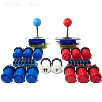  Комплект аркадного управления для 2 игроков - 2 джойстика с шариками, 14 кнопок / Комплект аркадных деталей - MAME, JAMMA