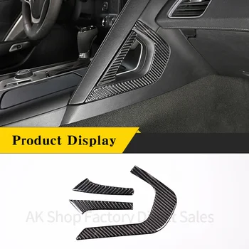  Накладка на панель центрального управления, наклейка для Chevrolet Corvette C7 2014-2019, Аксессуары для интерьера автомобиля из настоящего углеродного волокна