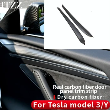  Аксессуары для отделки панели из углеродного волокна Tesla Model 3 Y Door