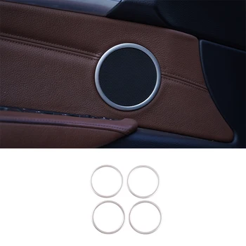  Кольцо для динамика двери автомобиля из нержавеющей Стали, Декоративная накладка для динамиков, наклейка для BMW X5 X6 E70 E71 2008-2013 Аксессуары