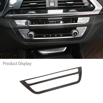  Для BMW X3 X4 G01 G02 2018-2021 Настоящее Углеродное Волокно Центральное Управление Кнопка Кондиционирования Воздуха CD Декоративная Панель Крышка Аксессуары